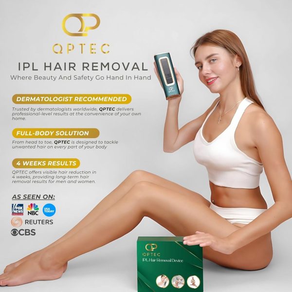 QPTech IPL Laser Ice Cooling Hair Removal Epilator Device For Women & Men, - Image 2
