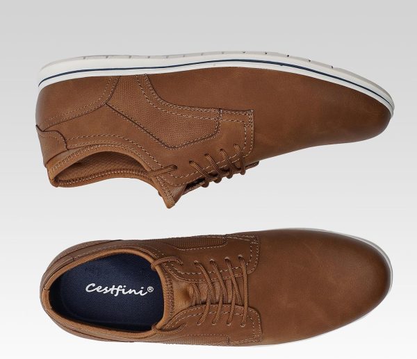 Cestfini Mens Casual Dress Shoes Brown Dress Sneakers Comfortable Fashion - Image 6