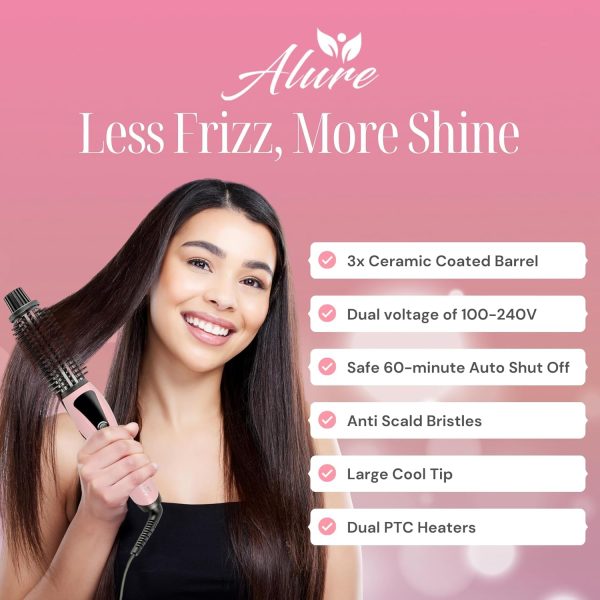 Alure Heated Styling Brush - 3-in-1 Ionic Hair Curler/Straightener with - Image 2