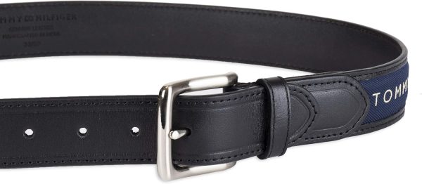 Tommy Hilfiger Men's Fabric Inlay Casual Belt with Classic Harness Buckle - Image 3