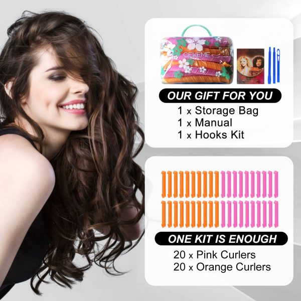 40pcs Hair Curlers Spiral Hair Curlers for Long Hair, No Heat Curlers - Image 7