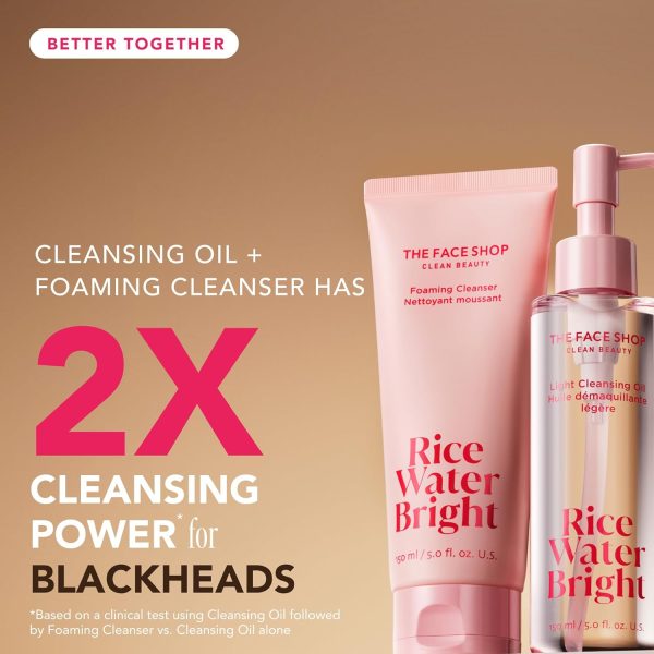 The Face Shop Rice Water Bright Foaming Facial Cleanser with Ceramide, - Image 4