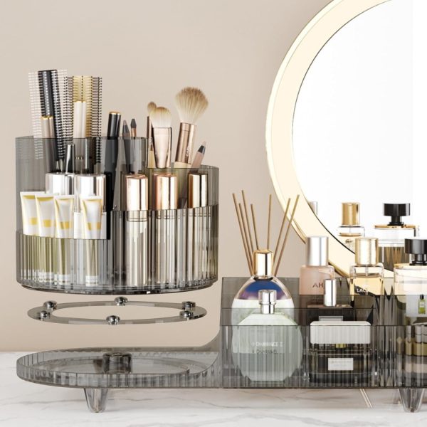 Rotating makeup organizer,Large Capacity Cosmetic Display Case, easy to - Image 3
