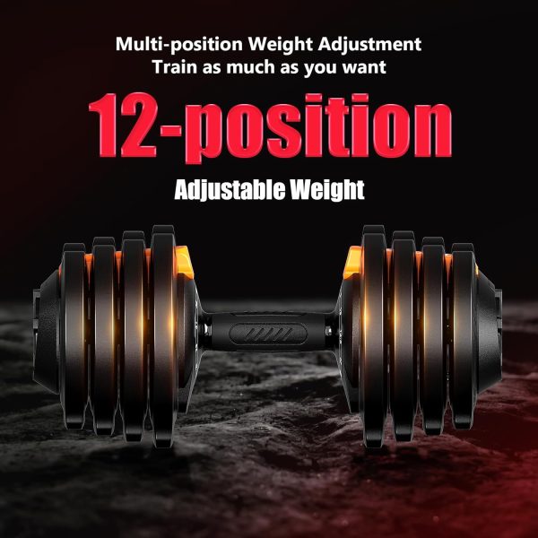 Adjustable Dumbbell Set, 40LB to 3LB Weight Set, 12 Free Weights Adjustable - Image 3