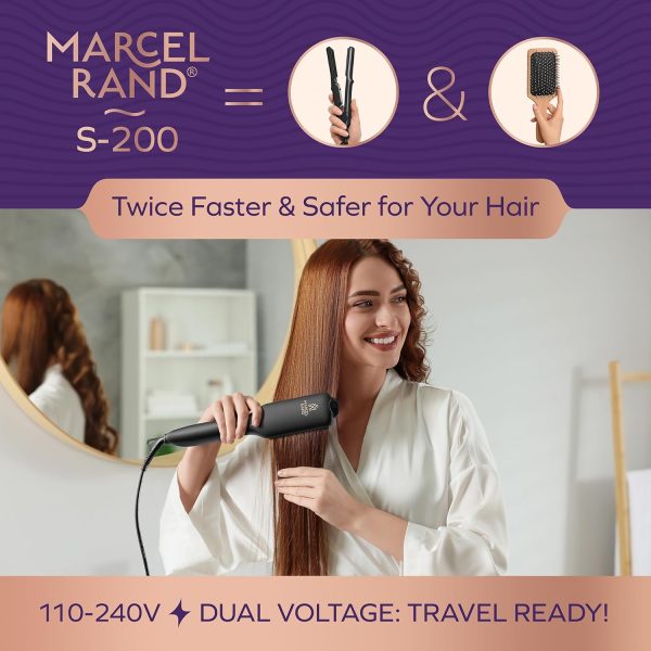 Professional Dual Voltage Hair Straightener Brush, Hair Straightening Brush - Image 2