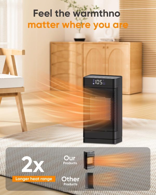Space Heater 105°F /1500W Portable indoor Electric Heaters,12 PTC Ceramic - Image 6