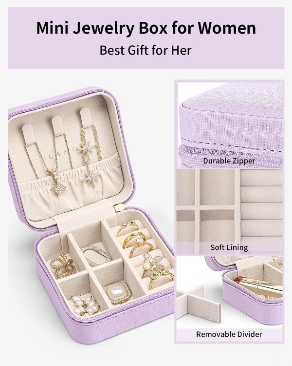 Vlando Small Travel Jewelry Box Organizer - Girls Women Gift Rings Earrings - Image 3