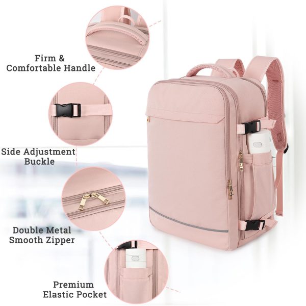 Travel Backpack for Women, 40L Travel Bag Personal Item Size, Waterproof - Image 6