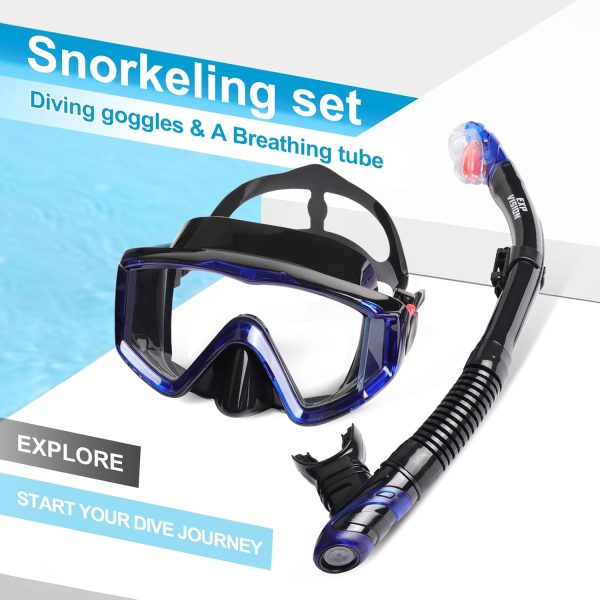 Snorkel Set Pano 3 Window Adult Snorkeling Gear, Professional Snorkel - Image 6