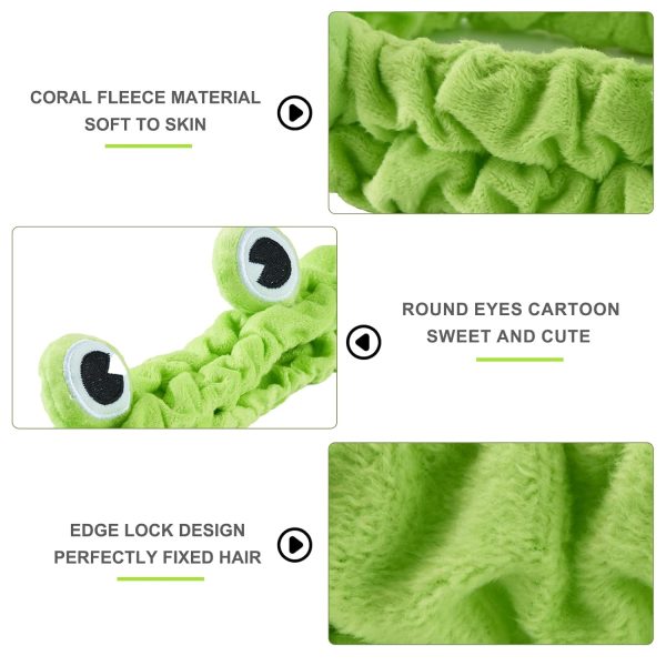 Jowmoy Green Frog Eye Elastic Headband - Versatile for Spa, Skincare, - Image 5