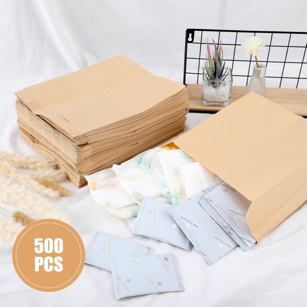 Tenceur 500 Pcs Waxed Sanitary Napkin Disposal Bags 7.5'' x 10'' x 3.5'' - Image 4