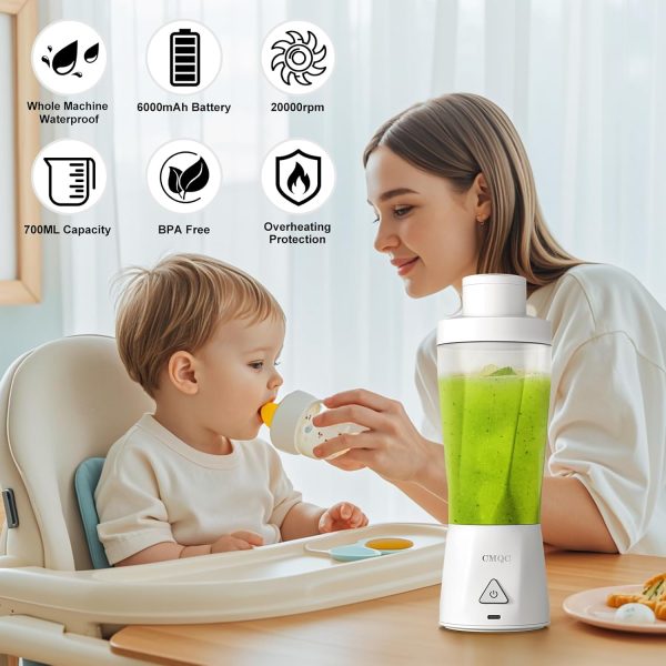 Portable Blender (White) Shakes and Smoothies Blender with 23 Oz Blender - Image 6