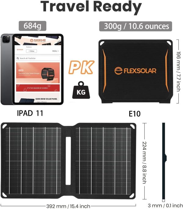 FlexSolar 10W Portable Solar Chargers 5V USB Small Power Emergency ETFE - Image 4