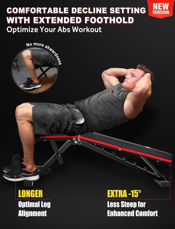 Weight Bench, Adjustable Strength Training Benches for Full Body Workout, - Image 4