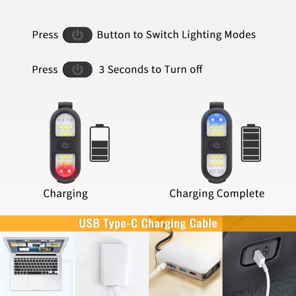 Clip on Flashlight, Running Light for Runners Rechargeable Safety Lights - Image 5