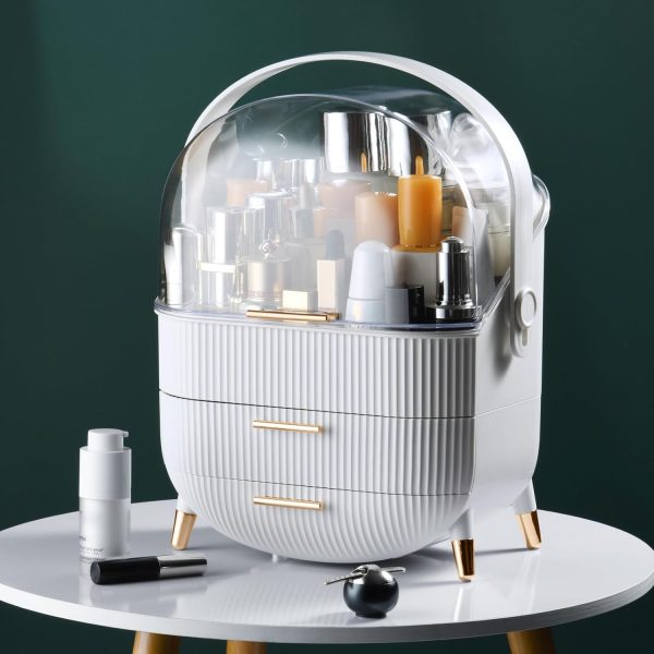 CANITORON Makeup Organizer,Skincare Organizer with 2 Drawers and Brush - Image 5