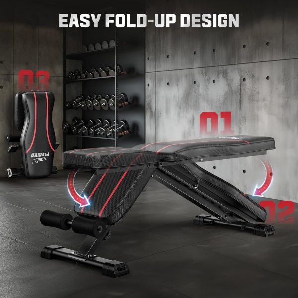 FLYBIRD Adjustable Bench,Utility Weight Bench for Full Body Workout- - Image 6