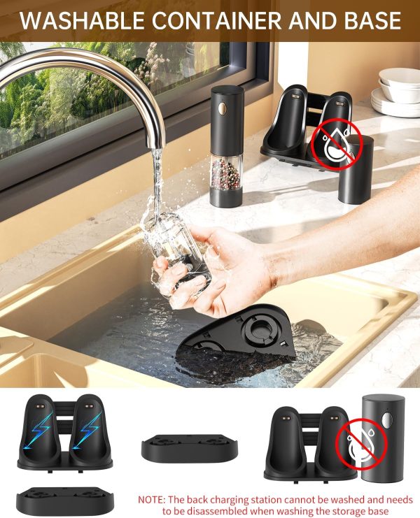 CIRCLE JOY Electric Salt and Pepper Grinder Set Automatic Salt and Pepper - Image 4