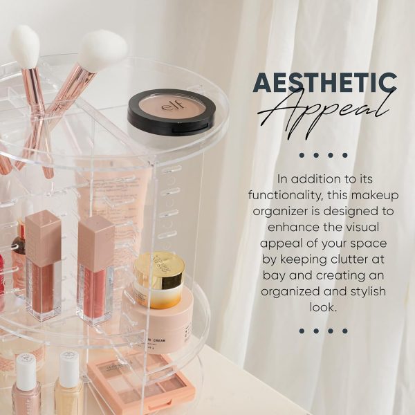 Masirs, Rotating Makeup Organizer - Adjustable Shelf Height and Fully - Image 6