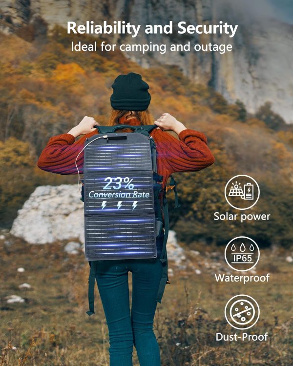 MARBERO Solar Panel 30W Foldable Portable Solar Charger, IP65 Solar Panels - Image 5
