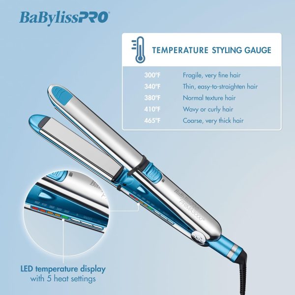 BaBylissPRO Nano Titanium Prima Ionic Hair Straightener, Curl and - Image 4