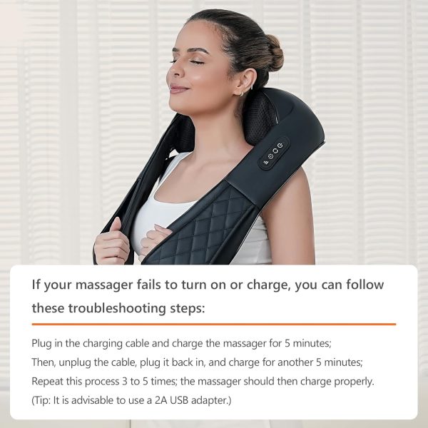 Rechargeable Neck Massager with Heat - Shiatsu Back and Neck Massager, - Image 8