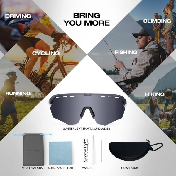Sunglasses Men and Women, Cyclilng Sunglasses UV400 Protection, Sport - Image 5