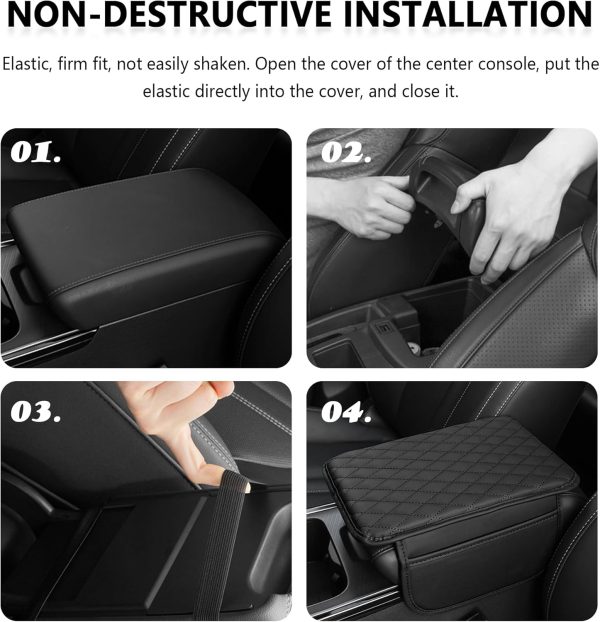 Upgraded Car Center Console Cover,Microfiber Leather Car Armrest Cover - Image 5