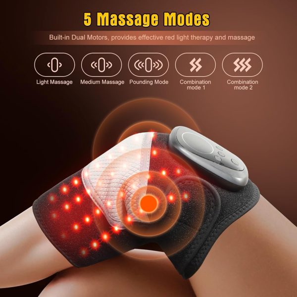 Cordless Red Light Knee Massager with Heat for Knee Pain Relief, Heating - Image 3