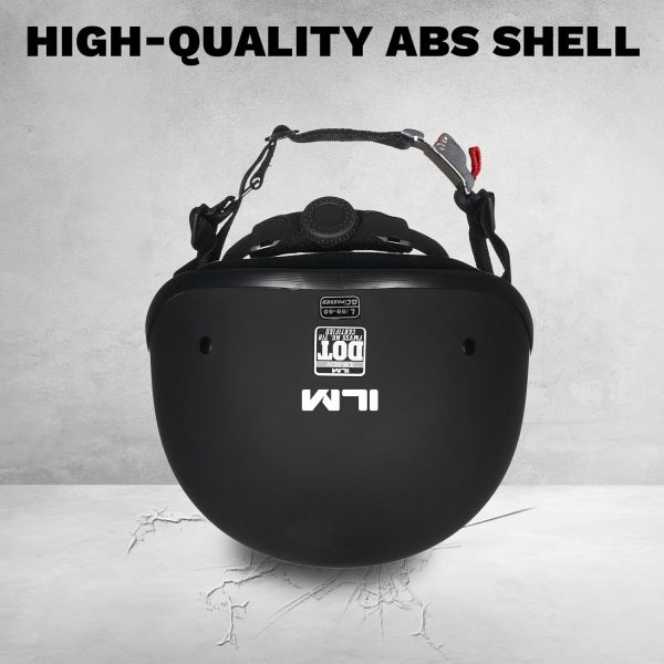 ILM Motorcycle Half Helmet with Sunshield Quick Release Strap Half Face Fit - Image 4