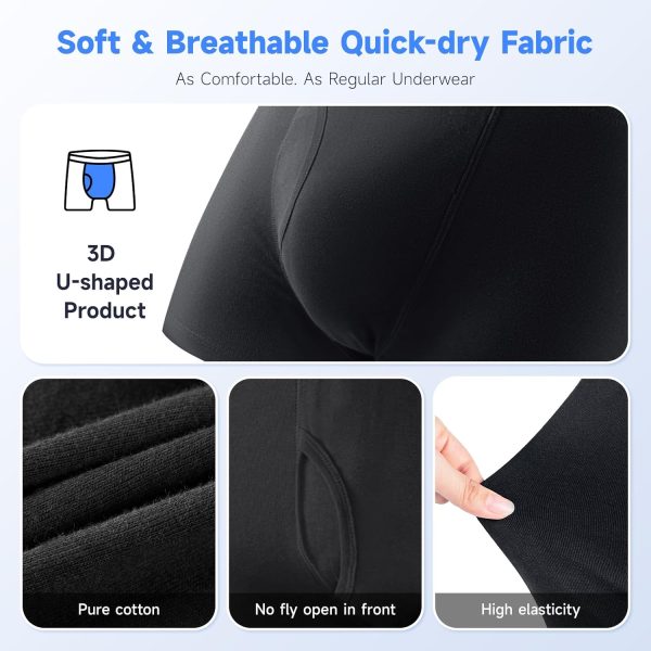 Incontinence Underwear for Men Washable Incontinence Boxer Briefs 3 PCS - Image 4