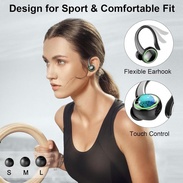 Wireless Earbuds Sports, Bluetooth 5.4 Headphones, 50H Playback Over-Ear - Image 3