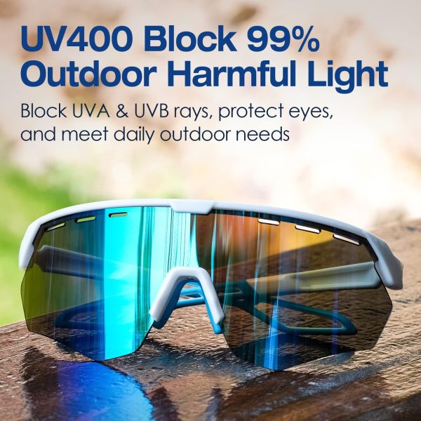 Sunglasses Men and Women, Cyclilng Sunglasses UV400 Protection, Sport - Image 3