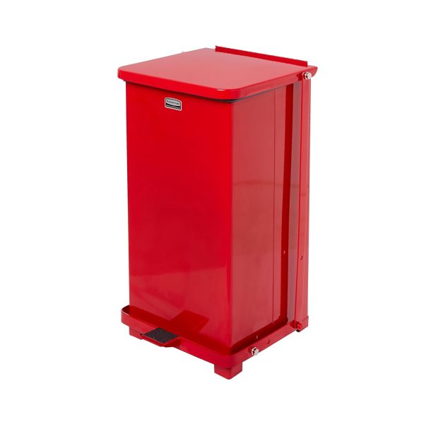 Rubbermaid Commercial Products Defenders Biohazard Steel Trash Can, - Image 3