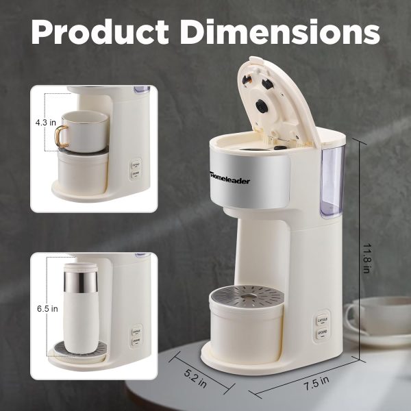 Single Serve Coffer Maker for K-Cup and Ground Coffee, Coffee Machine with - Image 2