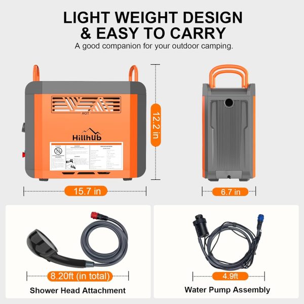 Portable Propane Water Heater Water Pump & Showerhead, Instant Hot Water - Image 7