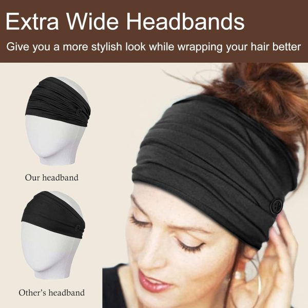 TERSE 2 Packs Headbands with Buttons for Mask Ear Savers 7’’ Extra Wide Non - Image 2