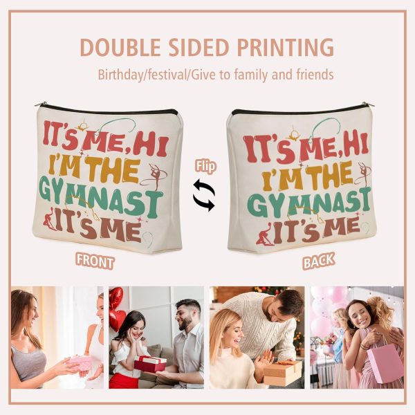 Gymnast Gifts Makeup Bag: Perfect Cosmetic Bags IT's ME, HI I'M THE GYMNAST - Image 2