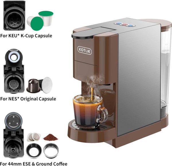 KOTLIE Multifunctional 4in1 Espresso Machine, 19Bar Pressure Single Serve - Image 2