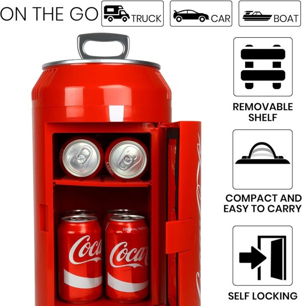 Coca-Cola Mini Fridge for Bedroom Skincare Office Small Refrigerator 8 Can - Image 5