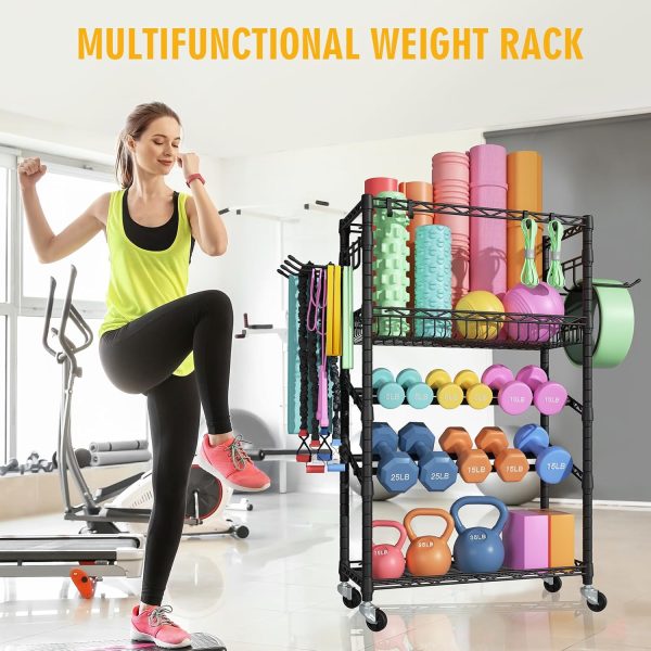 Dumbbells Rack Storage Rack, Portable Home Gym Storage, Yoga Mat Storage - Image 2