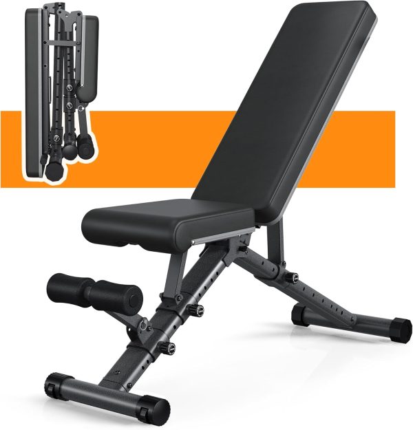 Foldable Weight Bench - Adjustable Bench for Full Body Workout, Fully - Image 6
