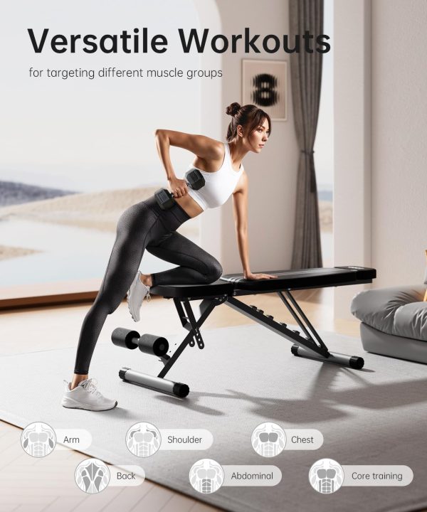 Adjustable Weight Bench for Home Gym with Extended Head, Foldable Workout - Image 7