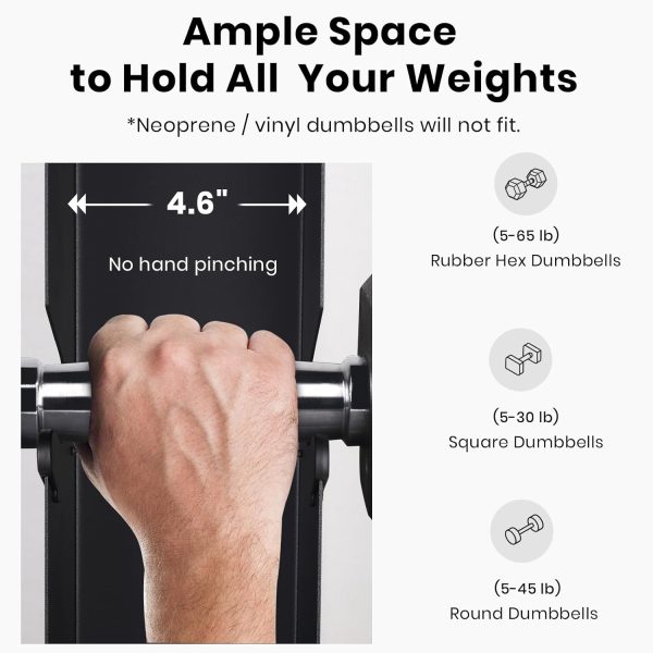LIONSCOOL Premium Solid Steel Dumbbell Rack Stand Only, A-Frame Portable - Image 6