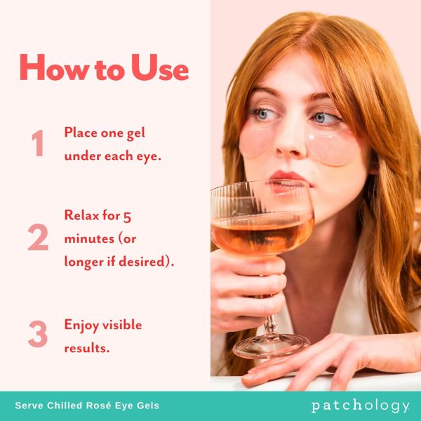 Patchology Serve Chilled Rosé Hydrating Under Eye Patches – Hyaluronic Acid - Image 6