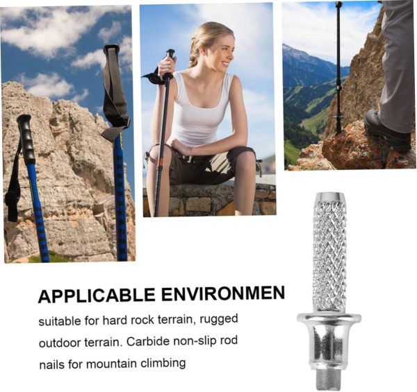 Toddmomy 10 Pcs Mountaineering Stick Tip Hiking Pole Replacement Tips - Image 3