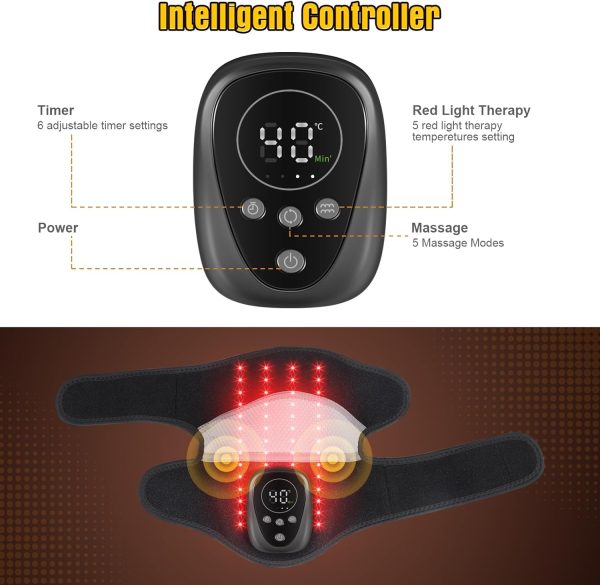 Cordless Red Light Knee Massager with Heat for Knee Pain Relief, Heating - Image 5