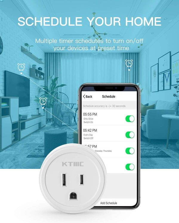 Smart plug 4 Packs, KTMC Mini Wifi Outlet Compatible with Alexa, Google - Image 4