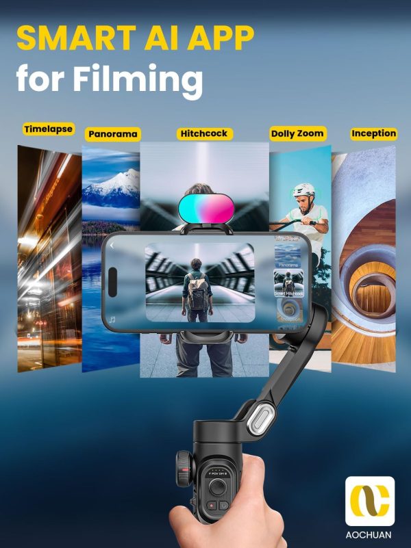 Phone Gimbal Stabilizer for iPhone 15 Pro Max Android Phones with Extension - Image 5