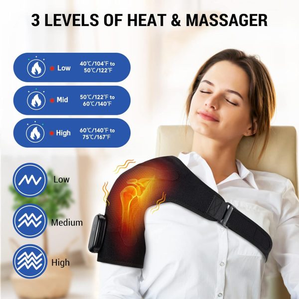 Heated Shoulder Brace for Women Men, Shoulder Massager Shoulder Heating Pad - Image 3